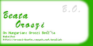 beata oroszi business card